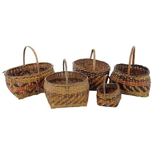 Five Rivercane Baskets