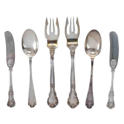 28 Pieces Tiffany and Gorham Sterling Flatware