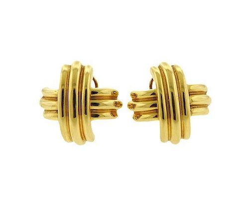 Tiffany &amp; Co. 18K Gold X Earrings