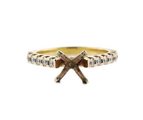 14K Gold Diamond Engagement Ring Mounting