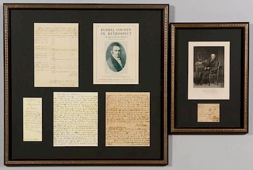 Framed Letter Col. John Crowell & Girard Engraving