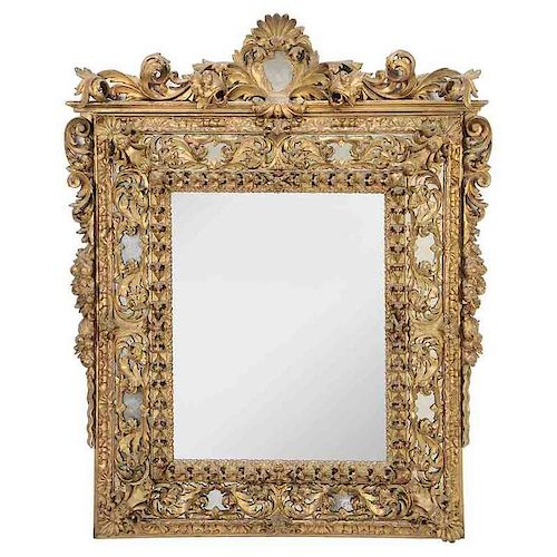 Fine Italian Rococo Style Framed Mirror