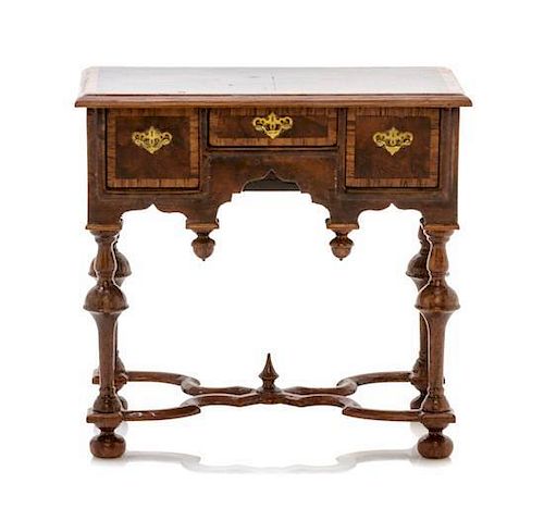 A William and Mary Style Lowboy, Height 3 x width 2 3/4 x depth 1 1/2 inches.