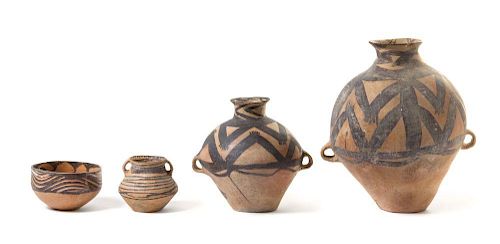 Four Painted Pottery Vessels