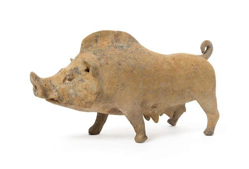 A Pottery Figure of a Boar