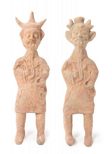 Three Pottery Figures Height of tallest 30 inches.