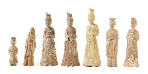 Seven Pottery Figures