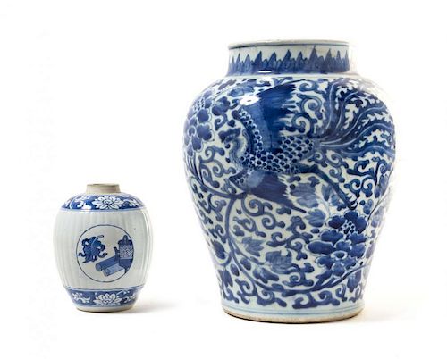Two Blue and White Porcelain Jars