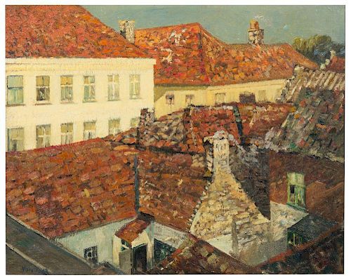 Richard Hayley Lever, (American, 1876-1958), Rooftops