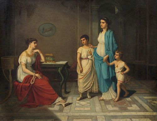 Elizabeth Jane Gardner Bouguereau, (American, 1837-1922), Cornelia and her Jewels, 1870