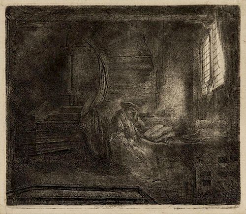 Rembrandt van Rijn, (Dutch, 1606-1669), St. Jerome in a Dark Chamber, 1642