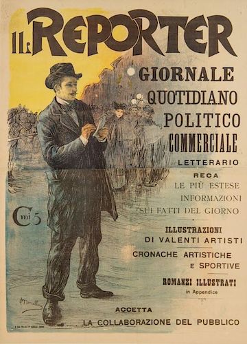 Plinio Nomellini, (Italian, 1866-1943), Il Reporter Giornale, 1900