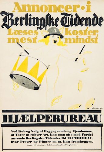 Thor Bogelund Jensen, (Danish, 1890-1959), A group of four posters for Berlingske Tidende, 1918