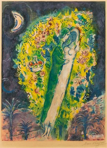 Marc Chagall, (French/Russian, 1887-1985), Couple in Mimosa, from Nice and the C-te d'Azur, by Charles Sorlier, 196