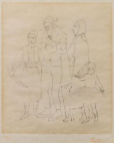 After Pablo Picasso, (Spanish, 1881-1973), Famille de Saltimbanques (Family of Acrobats), 1950