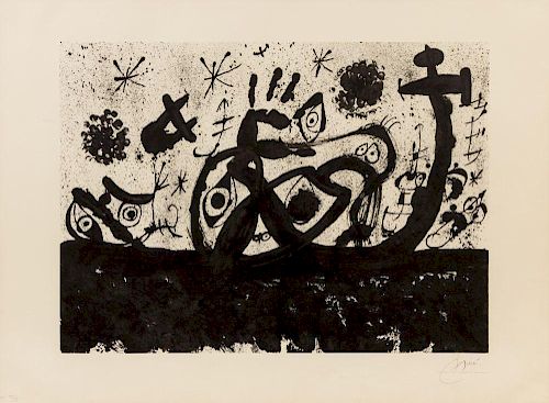 Joan Mir-, (Spanish, 1893-1983), Untitled (from Homenatge - Joan Prats, 1971