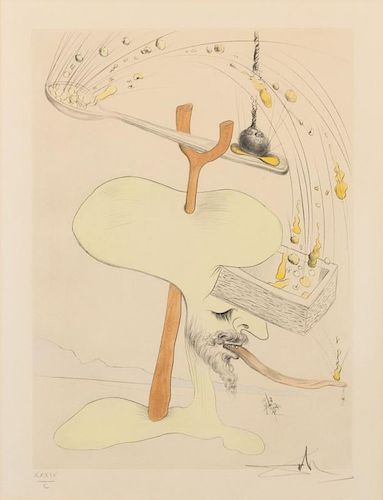 Salvador Dali, (Spanish, 1904-1989), Visions de Quevedo, 1975 (portfolio of 6)