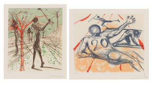 Salvador Dali, (Spanish, 1904 - 1989), The Golfer and Sports (a pair of works)