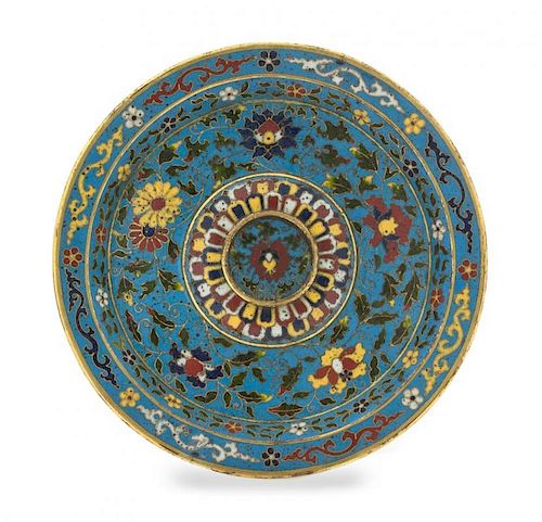 A Cloisonne Enamel Circular Cup Stand