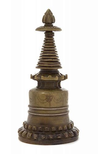 A Sino-Tibetan Bronze Stupa