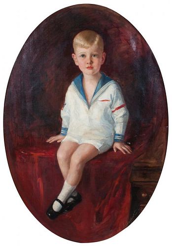 Charles Saportas, (American, 20th century), Portrait of a Boy, 1924
