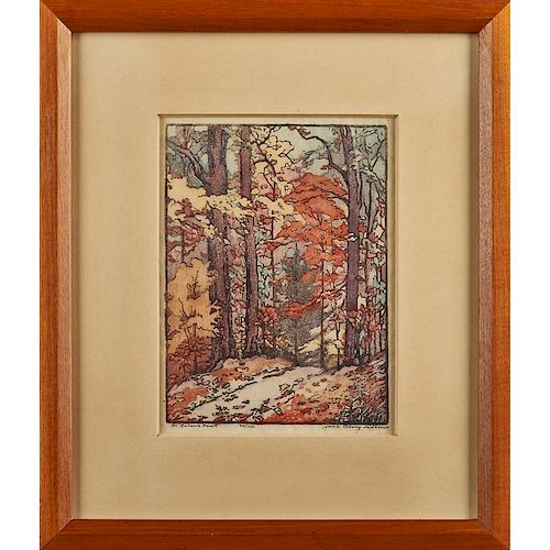 JANE BERRY JUDSON Color woodblock print
