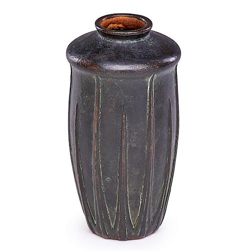 VAN BRIGGLE Copper-clad vase