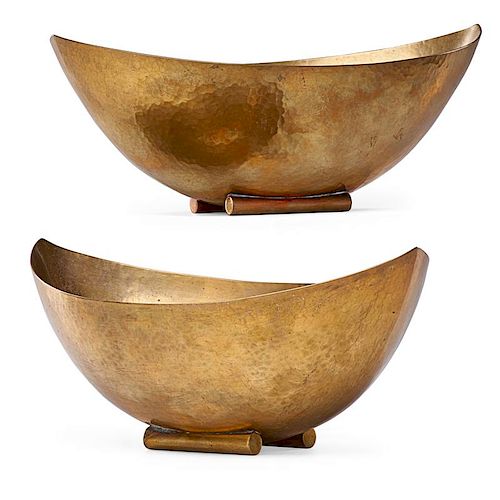 JOSEF HOFFMANN Two brass bowls