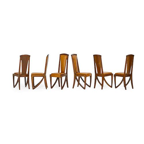 LOUIS MAJORELLE Set of six dining chairs