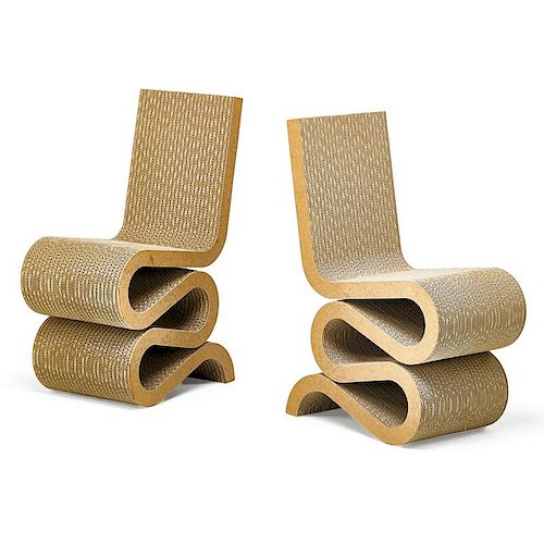 FRANK GEHRY Pair of Wiggle chairs