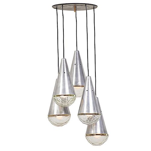 STILNOVO Five-pendant chandelier