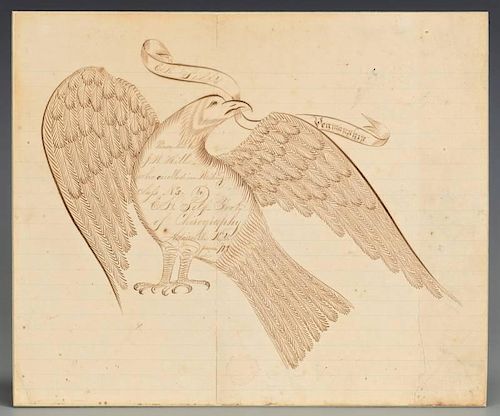 KY Calligraphy Drawing w/Eagle
