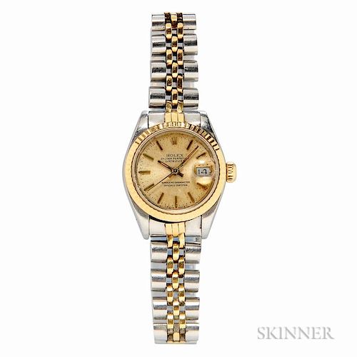 Lady's Stainless Steel "Oyster Perpetual Datejust" Wristwatch, Rolex