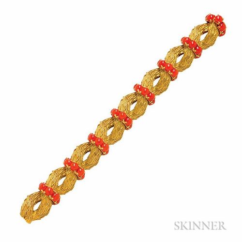 18kt Gold and Coral Bracelet