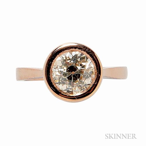 18kt Rose Gold and Diamond Ring