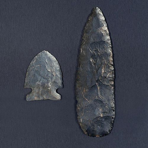 Coshocton Side Notch Point and Blade, From the Collection of Jan Sorgenfrei, Ohio