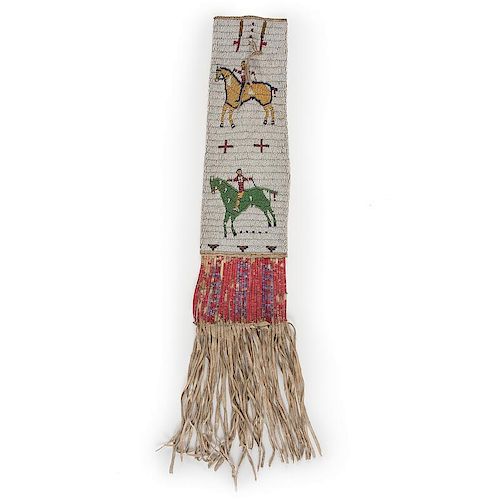 Cheyenne River Agency Beaded Tobacco Bag, From the Estate of Clem Caldwell