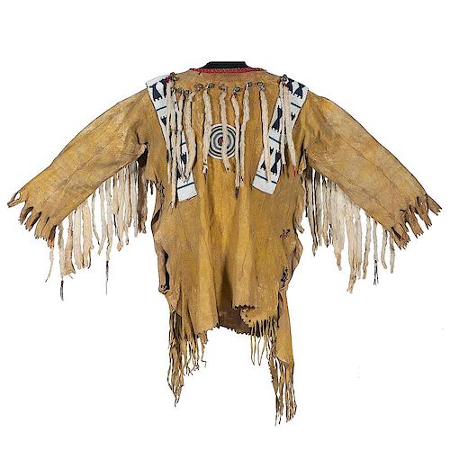 Blackfoot Beaded Hide War Shirt, Collected by John M. Phillips (1861-1953)