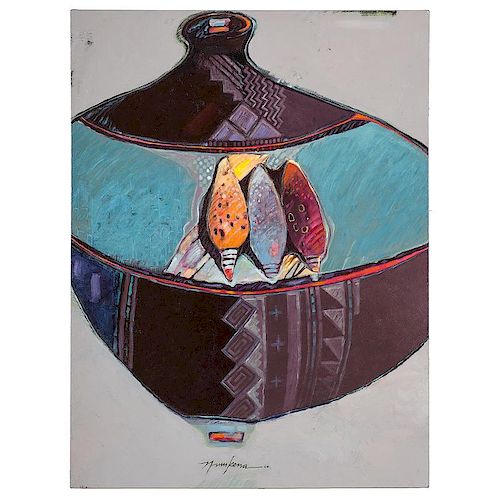 Dennis Numkena (Hopi, b. 1941) Oil on Canvas