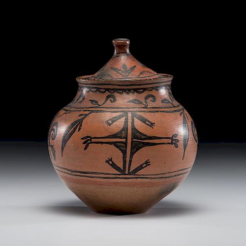 San Ildefonso Lidded Pottery Jar