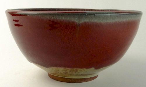 Vintage Circa 1979 Michael Obranovich Glazed Pottery Bowl.