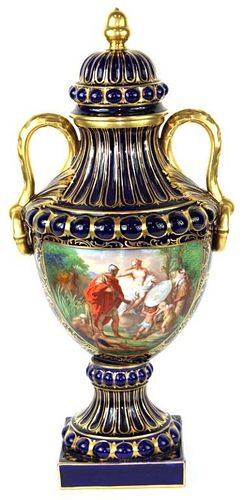 Fine Vienna Style Porcelain Covered Urn