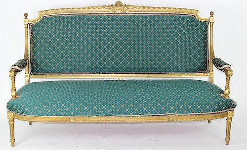 Antique French Carved Giltwood Settee