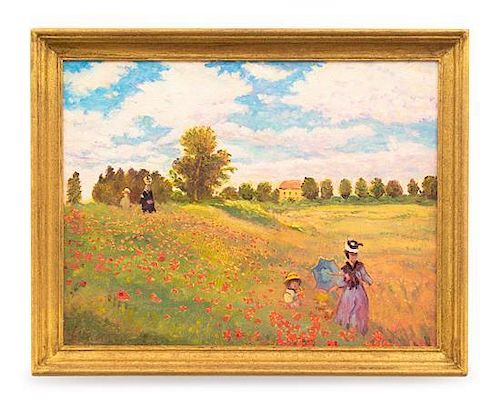 Paul Saltarelli, (Italian, 20th Century), Field of Poppies, after Claude Monet