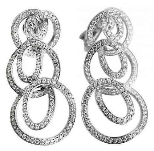 Cantamessa Swirl Design Diamond Earrings