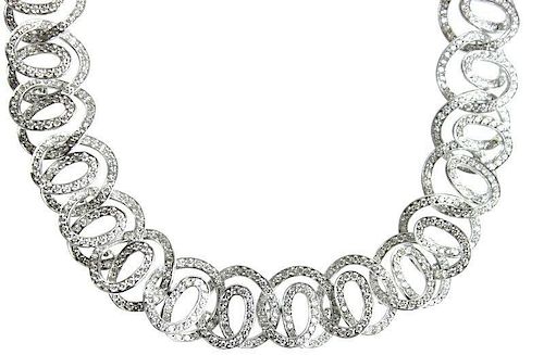 Cantamessa Swirl Design Diamond Necklace