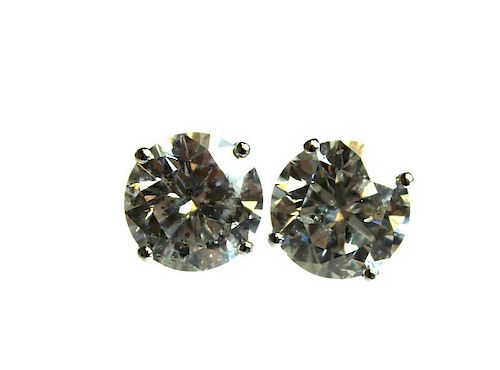 Ladies 14 Karat 6.62 Carat Diamond Stud Earrings