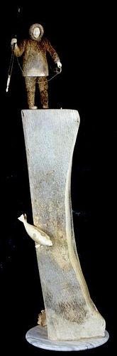 Large, Whale Bone, Mammoth, Carving Sculpture
