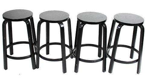 Alvar Aalto for Artek, stools, four (4).