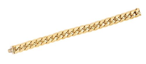 An 18 Karat Yellow Gold Curb Link Bracelet, 88.80 dwts.